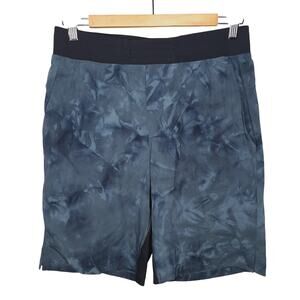 Lululemon T.H.E. Shorts Linerless 9" Mens Medium Diamond Dye Blue Charcoal Black